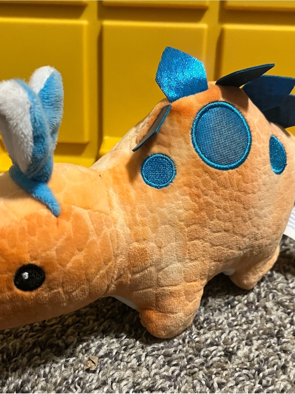 Plush Yellow Dino Stuffed Toy - Soft Kids Plushie - Picture 5 of 7